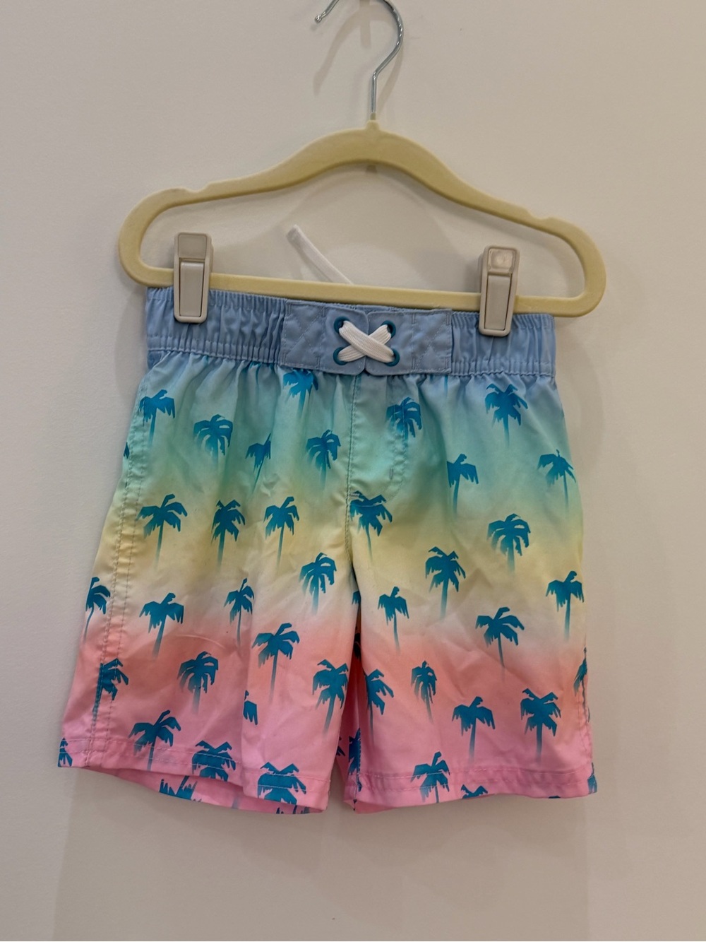Cat & Jack Gradient Palm Swim Trunks - Blue, Pink, Yellow